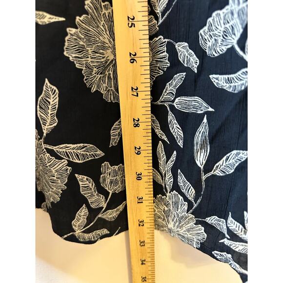 Abercrombie & Fitch Trapeze Floral Black Boho Capsule Flowy Mini Dress Large - Picture 10 of 10